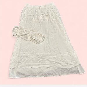 Boho White Ruffle Tube Top and Skirt Set